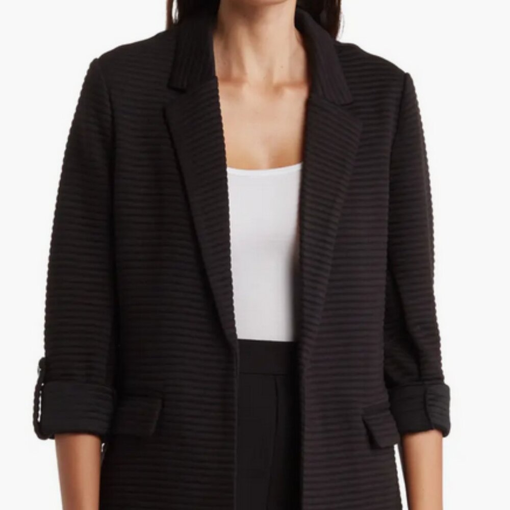 DR2 Soft Knit Stripe Black Blazer in Size Small